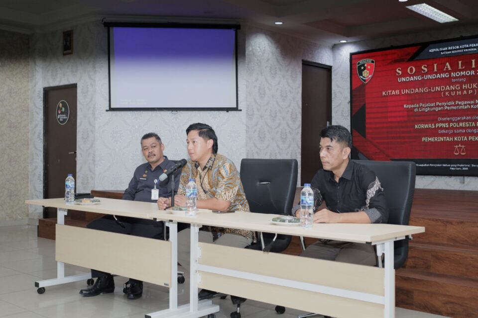 SAT RESKRIM POLRESTA PEKANBARU GELAR SOSIALISASI KUHAP DAN KOORDINASI PENGAWASAN PPNS KOTA PEKANBARU